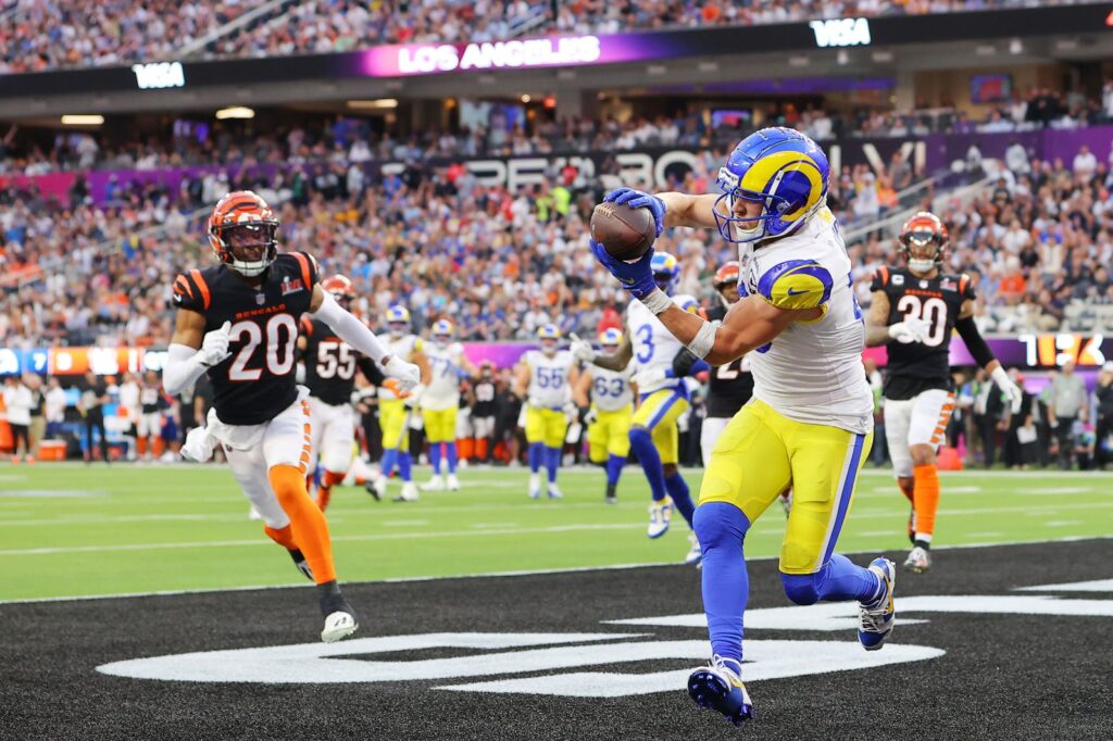 Kupp catching a touchdown pass in second quarter. Kevin C. Cox Getty Images