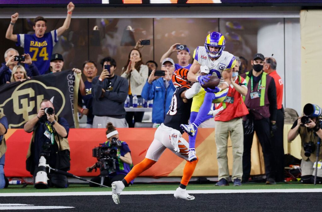 Kupp catching the touchdown pass which proved to be game winning at the end of 4th quarter. Steph Chambers Getty Images
