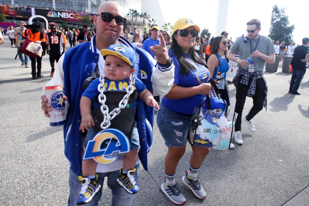 Rams young fan showing his support. Luis Sinco Los Angeles Times Getty Images